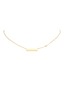Engraving Rectangle Necklace 14K Gold Plated