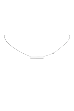 Engraving Rectangle Necklace Silver