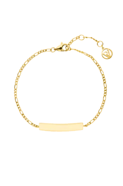 Engraving Rectangle Bracelet 14K Gold Plated
