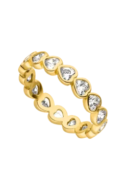 Glamorous Heart Ring 14K Gold Plated