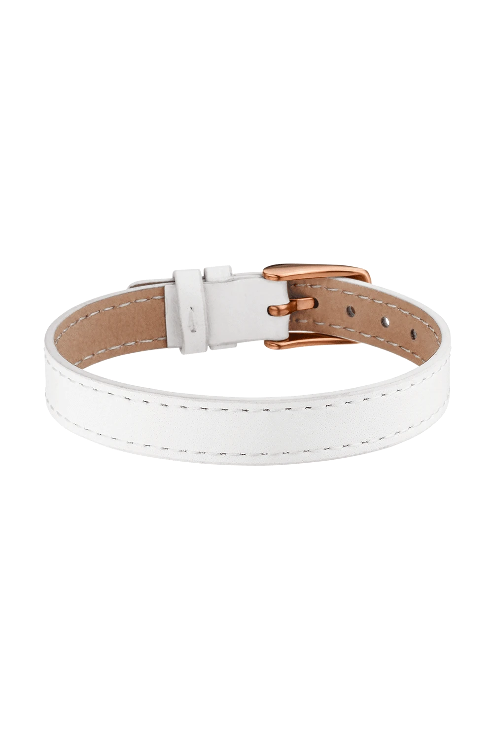 White Leather Strap Rose Gold