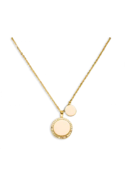 Engraving Sparkling Necklace 14K Gold Plated