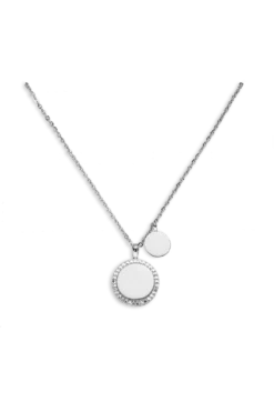 Engraving Sparkling Necklace Silver