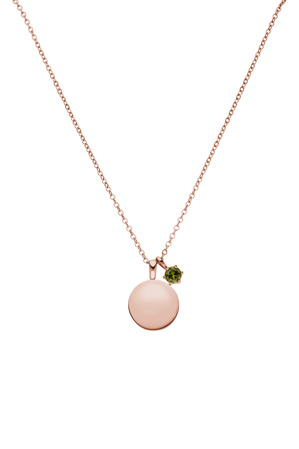Birthstone August Necklace 14K Rose Gold Plated