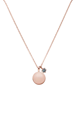 Birthstone December Necklace 14K Rose Gold Plated