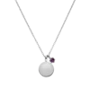 Birthstone February Necklace Silver