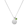 Birthstone May Necklace Silver