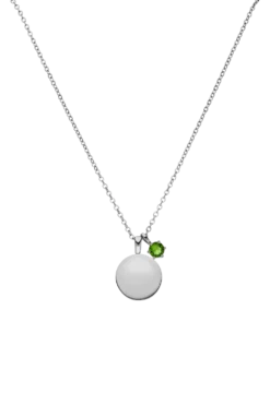 Birthstone May Necklace Silver