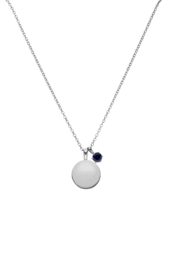 Birthstone September Necklace Silver