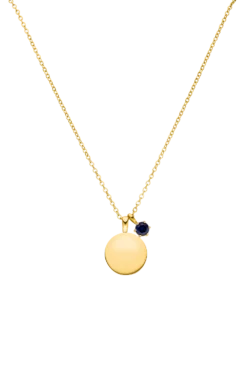 Birthstone September Necklace 14K Gold Plated