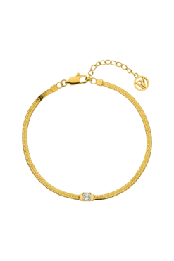 Brilliant Sleek Bracelet 14K Gold Plated