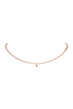 PV Tennis & Chain Necklace 14K Rose Gold Plated