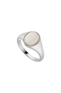 Opal Dream Signet Ring Silver