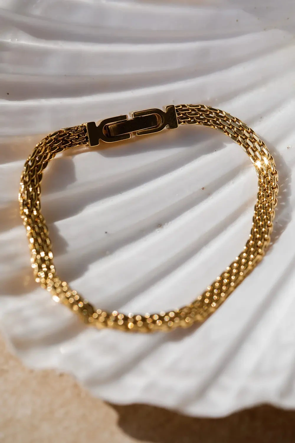 Mesh Bracelet 14K Gold Plated – Bild 4