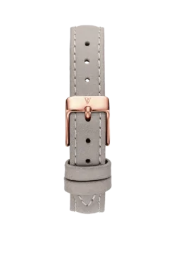 Grey Leather Strap Rose Gold