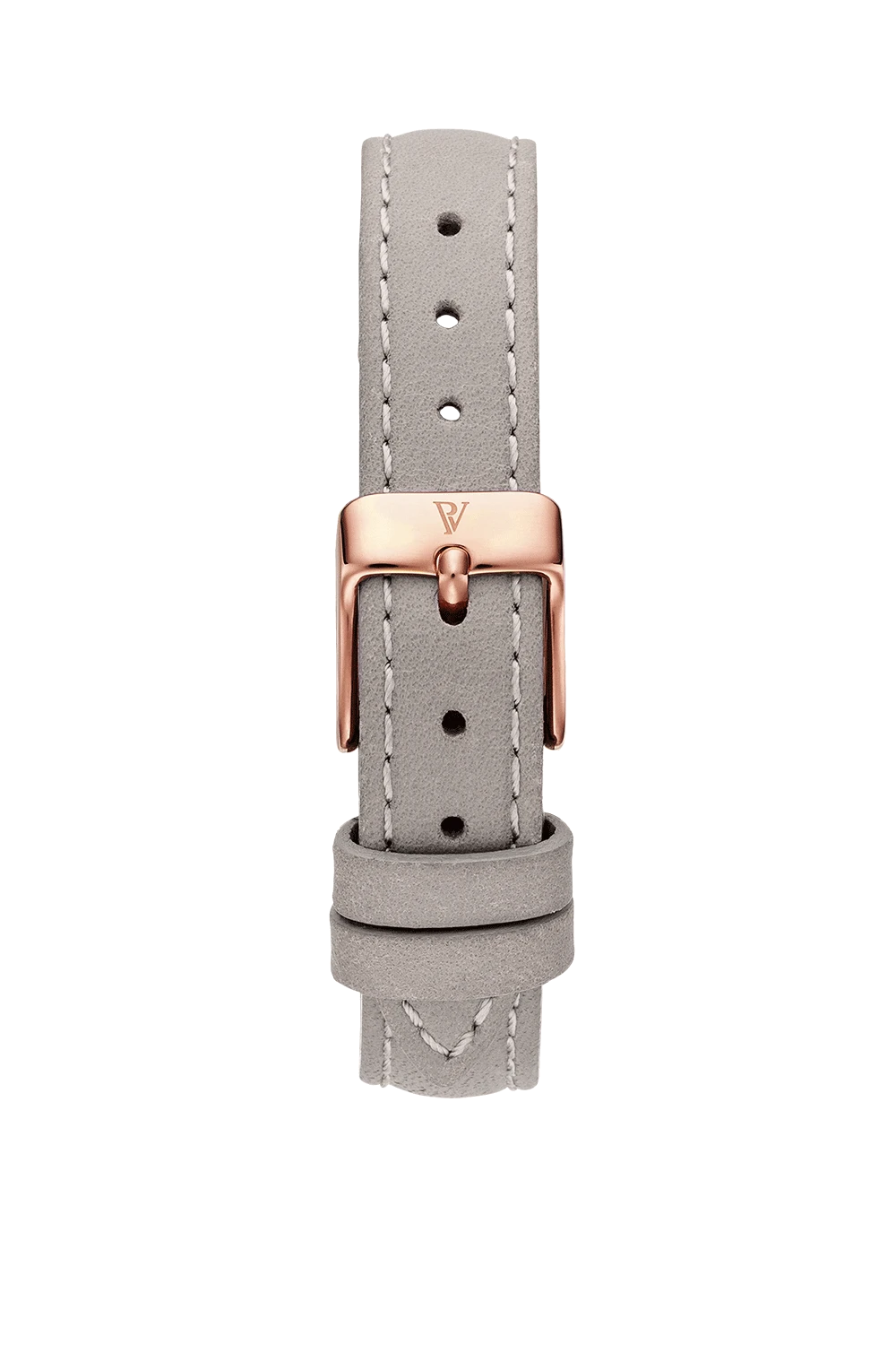 Grey Leather Strap Rose Gold