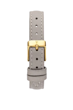Grey Leather Strap Gold