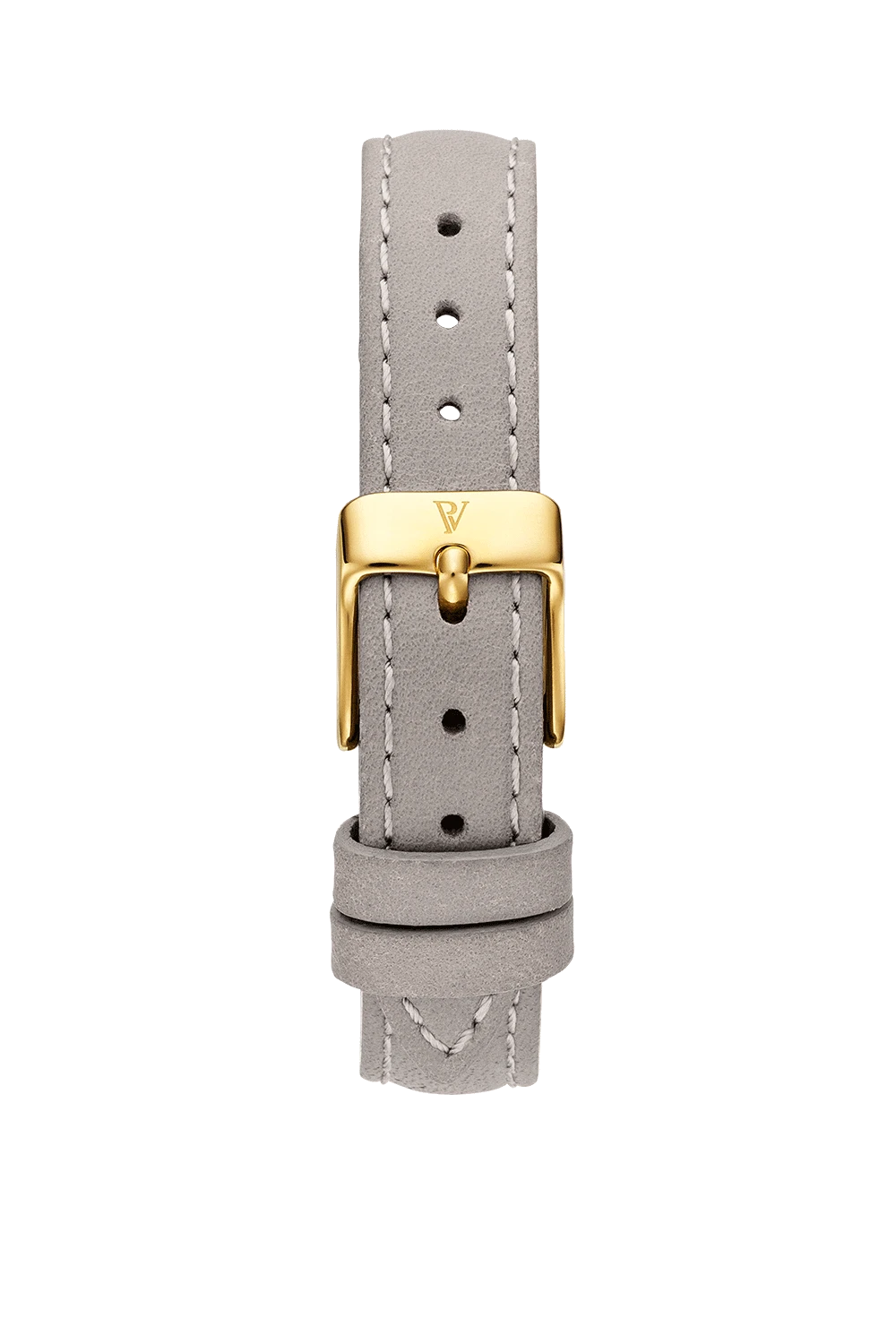 Grey Leather Strap Gold