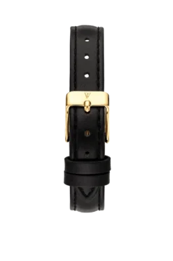 Black Leather Strap Gold