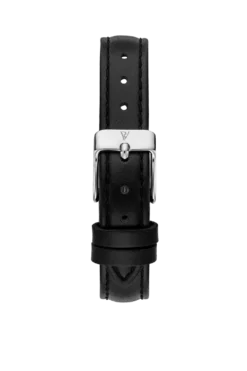 Black Leather Strap Silver