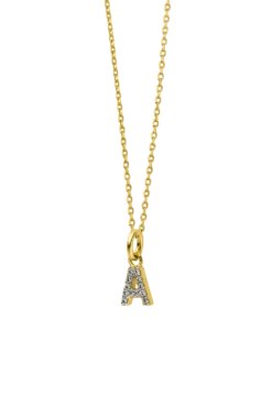 Sparkling Letter Necklace 14K Gold Plated
