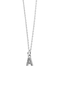 Sparkling Letter Necklace Silver