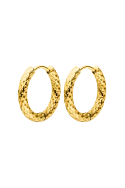 Delicate Structured Hoops 14K Gold Plated