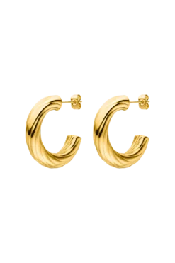 Elegant Rope Hoops 14K Gold Plated