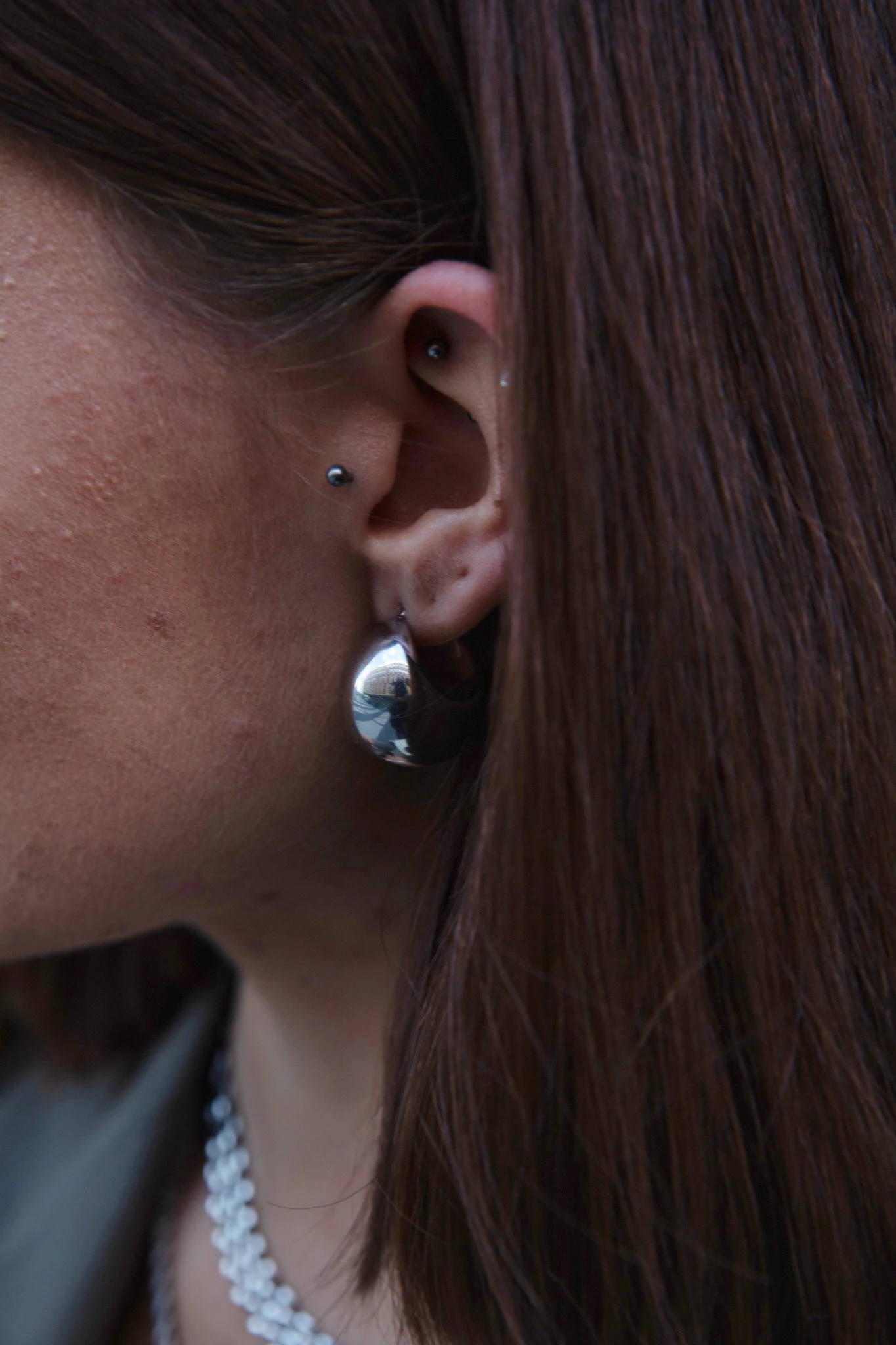 Avenue Chunky Hoops Silver – Bild 2