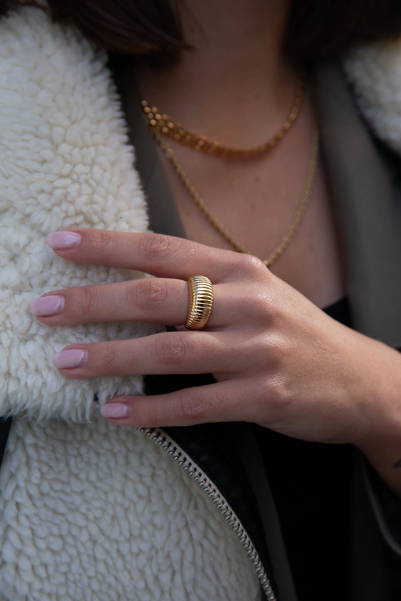 Avenue Structure Ring 14K Gold Plated – Bild 2