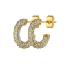 Éclat Pavé Hoops 14K Gold Plated
