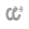 Éclat Pavé Hoops Silver
