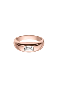 Emerald Dome Ring Rose Gold