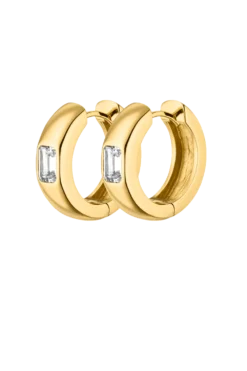 Emerald Hoops 14K Gold Plated