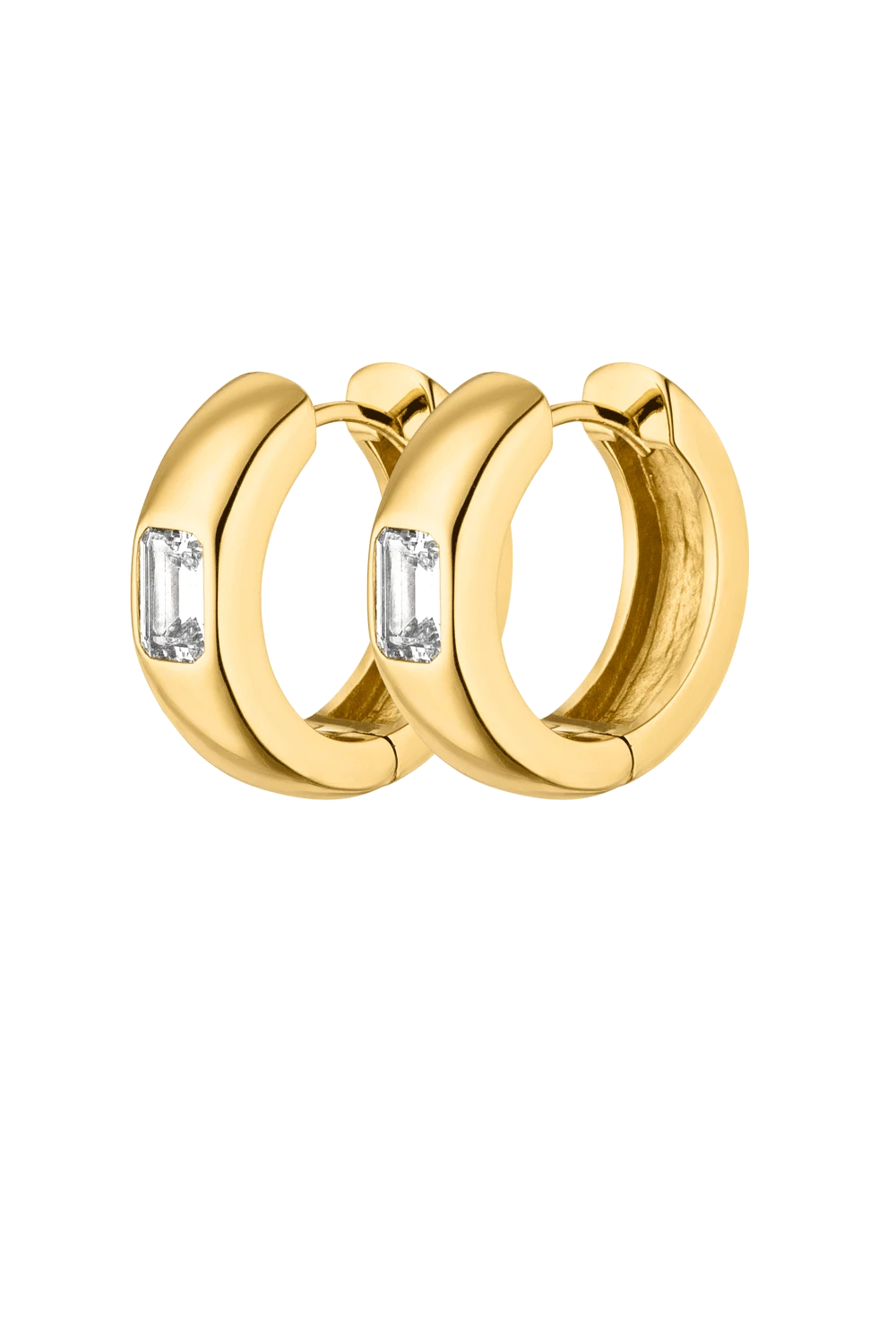 Emerald Hoops 14K Gold Plated