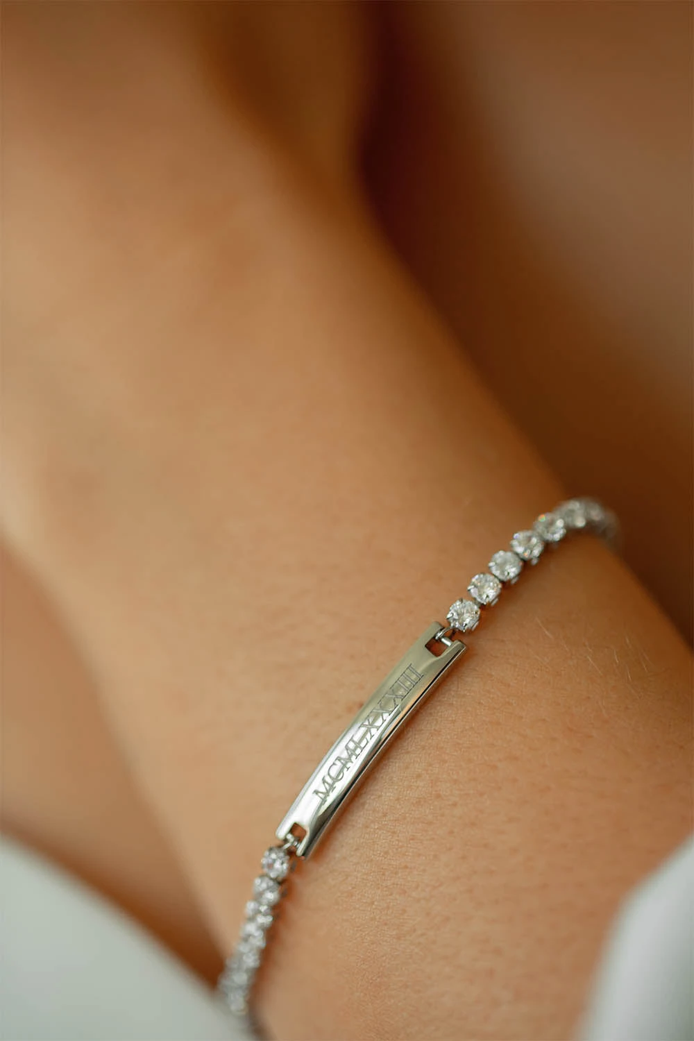 Engravable Tennis Bracelet Silver – Bild 2