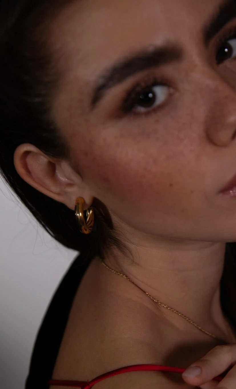 Elegant Rope Hoops 14K Gold Plated – Bild 3