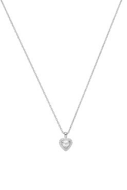 Glamorous Heart Necklace Silver