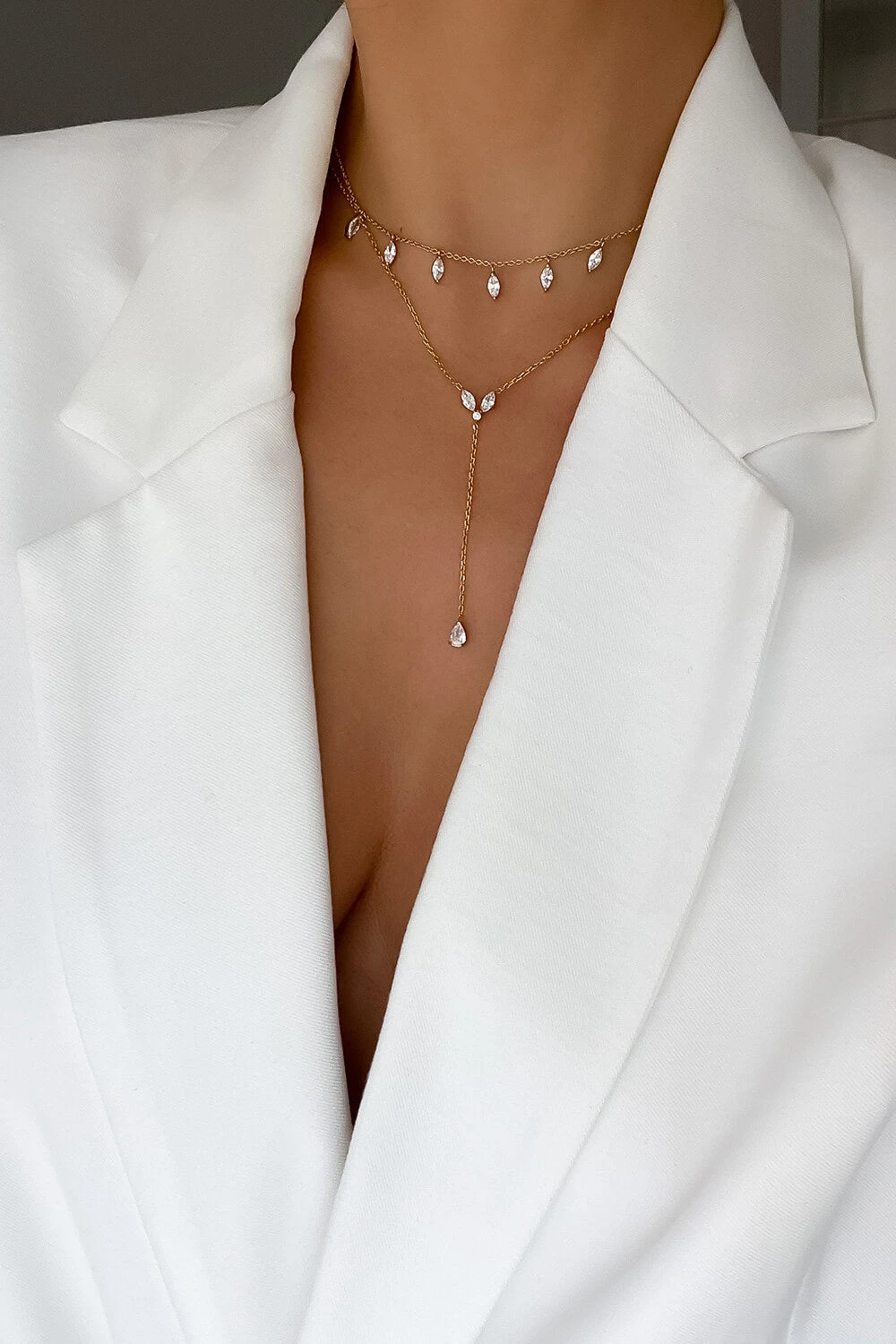 Teardrop Y-Necklace 14K Gold Plated – Bild 6