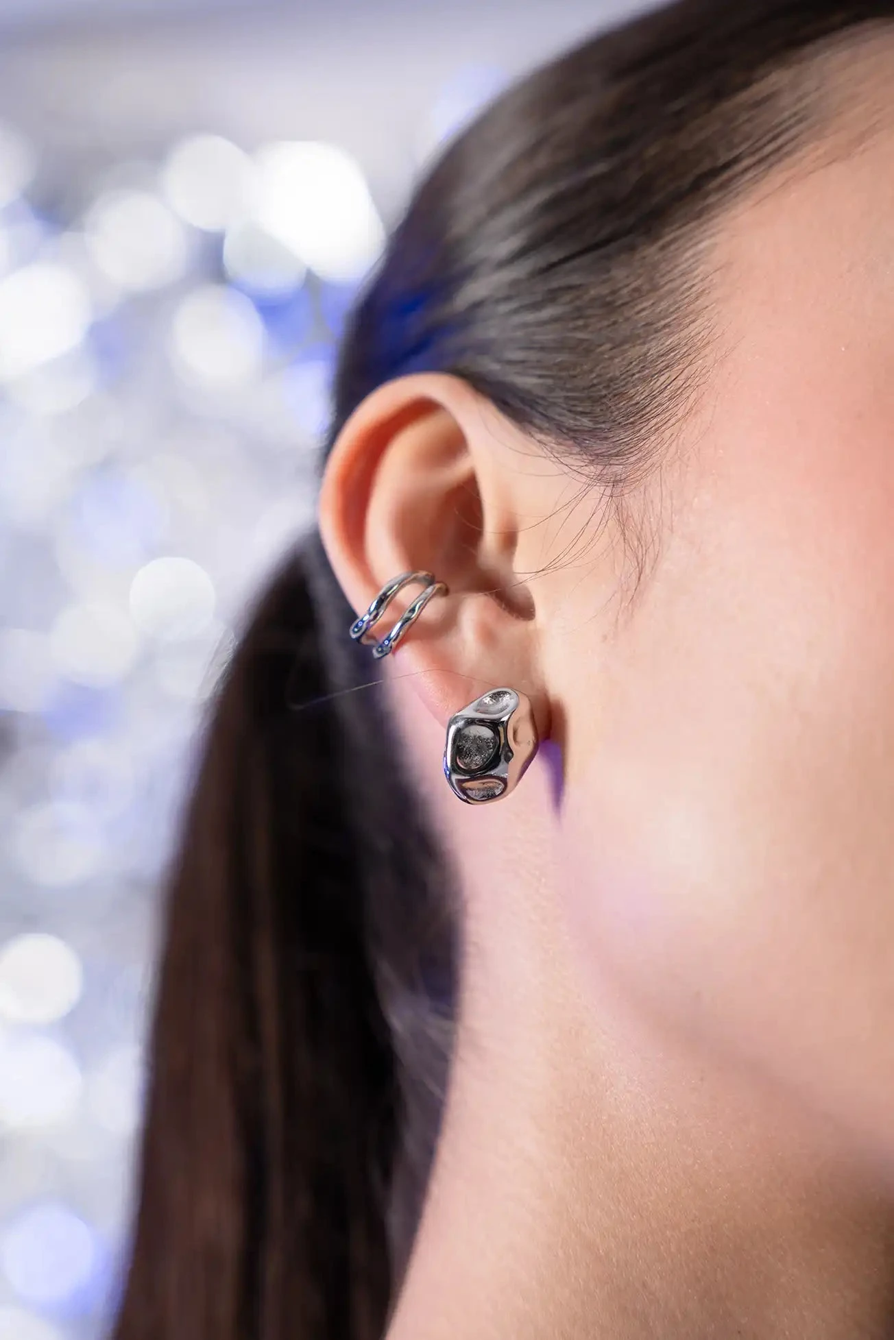 Molten Ear Cuff Silver – Bild 5