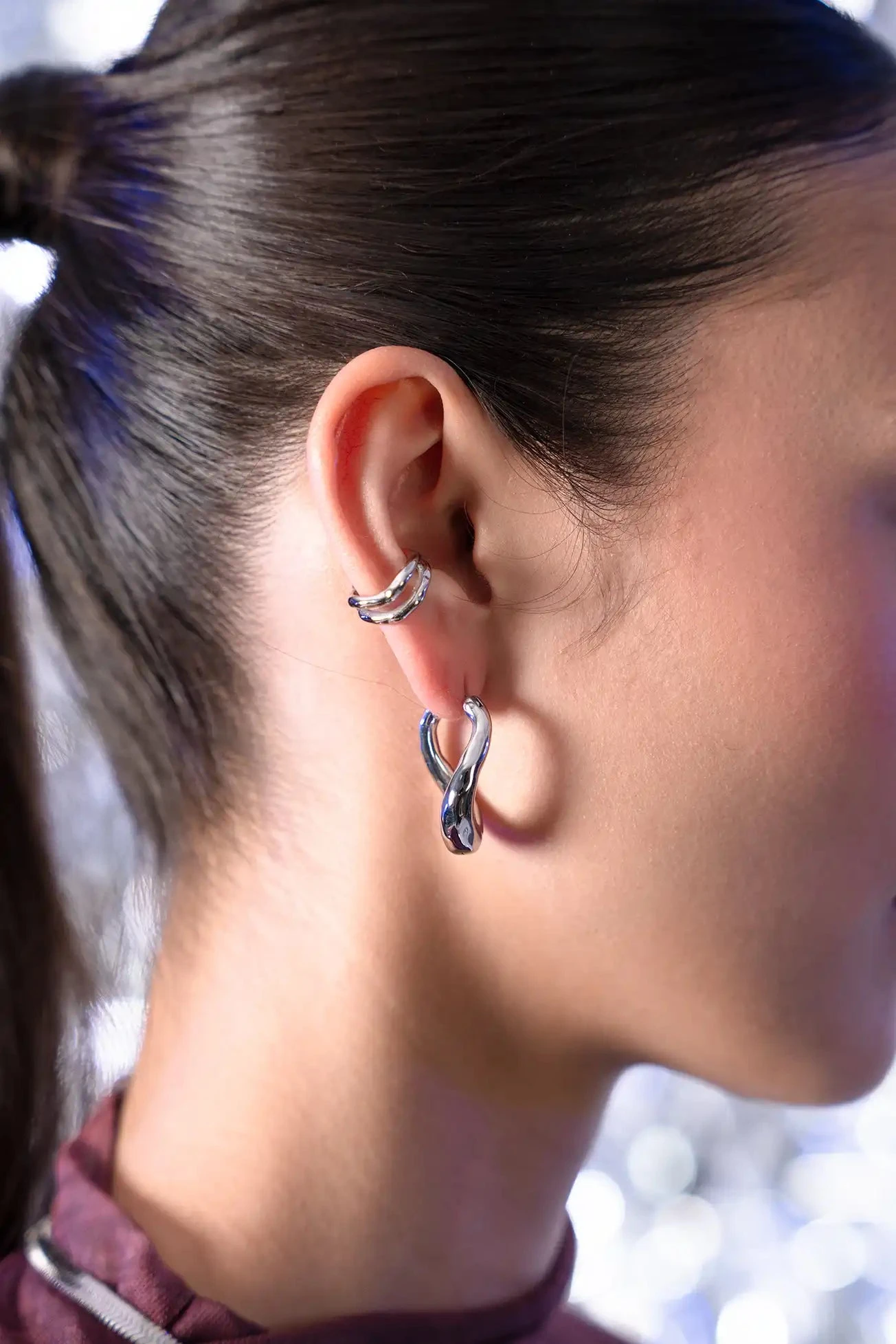 Molten Ear Cuff Silver – Bild 3