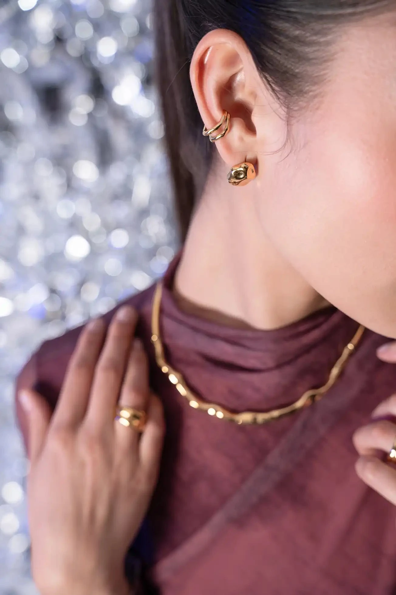 Molten Choker & Studs Set Gold – Bild 4