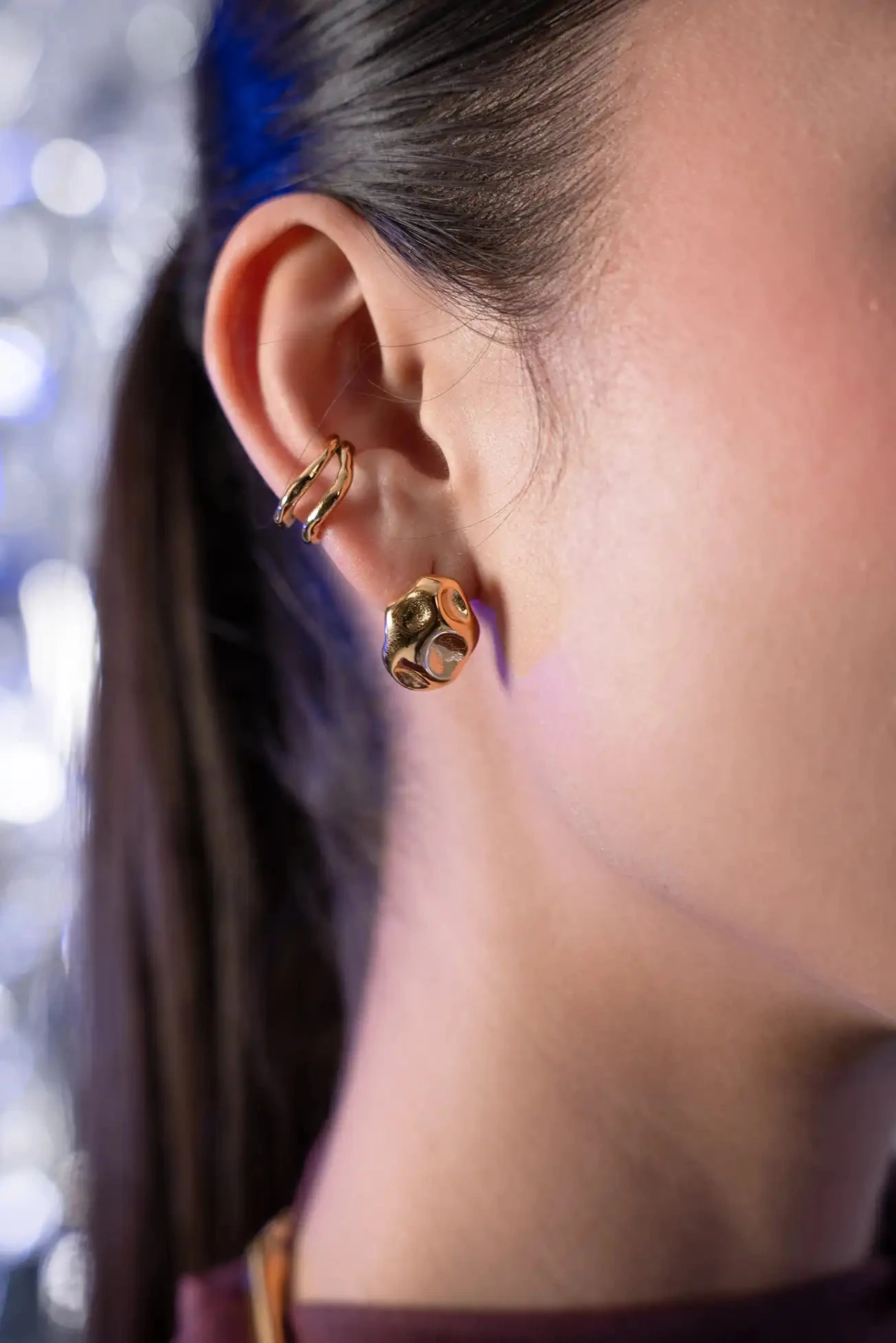 Molten Ear Cuff 14K Gold Plated – Bild 5