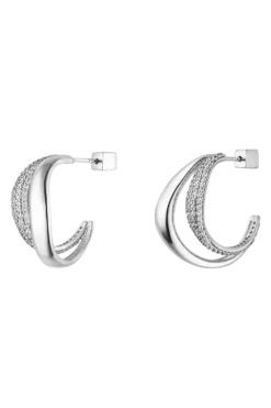 Crystal Galaxy Hoops Silver