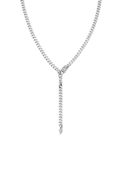 Link Pavé Y-Necklace Silver