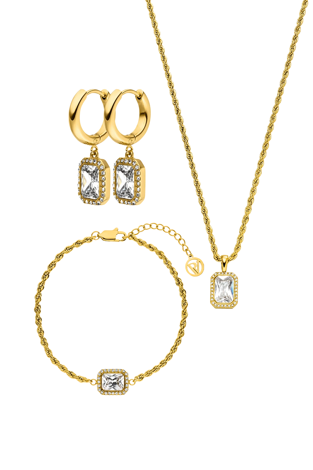 Pavé Emerald Set Gold