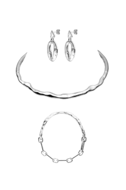 Molten Choker Set Silver