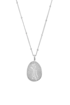 Female Silhouette Necklace Silver Single