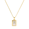 Engravable Locket Necklace 14K Gold Plated