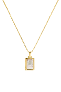 Engravable Locket Necklace 14K Gold Plated